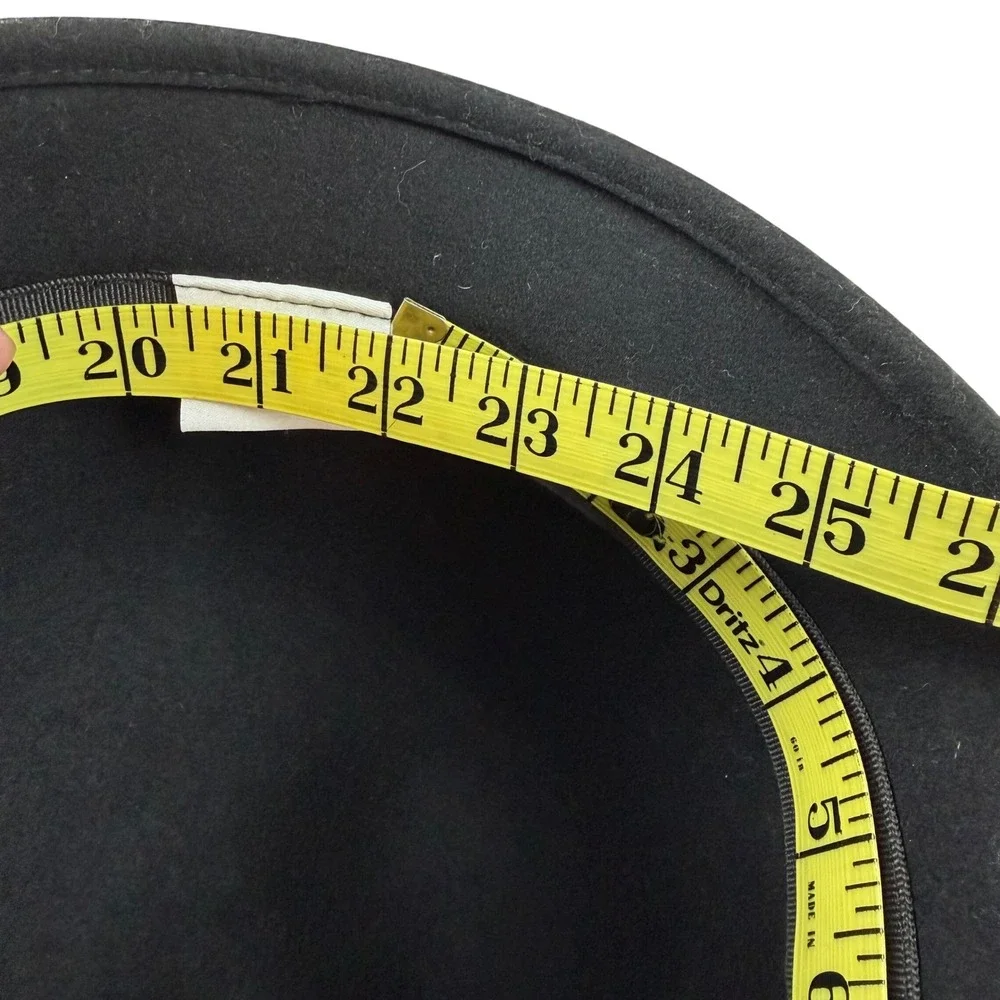 Women's Nine West Wool Black Cloche Hat with‎ Flower Felt Accent